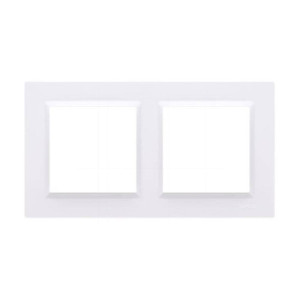 Ramka podwójna  biała SIMON